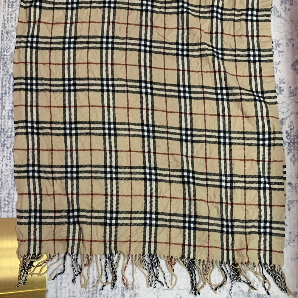 Designer-Inspired Plaid Fringe Scarf - Picture 4 of 7